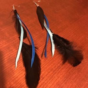Long feather earrings